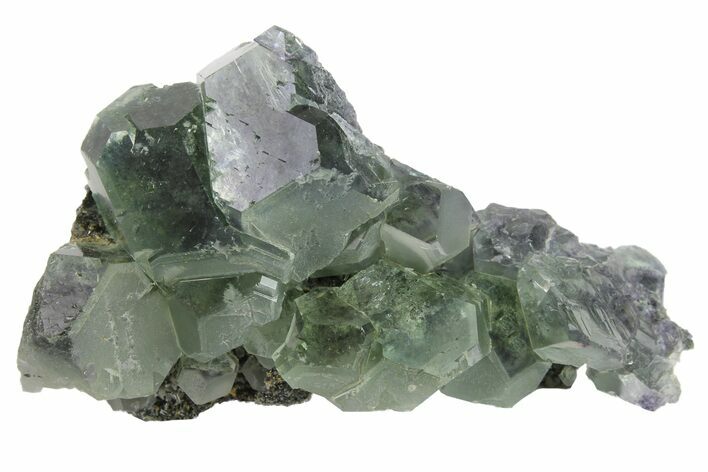 Green Cuboctahedral Fluorite on Sparkling Quartz - China #163568